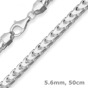 5,6mm Fuchsschwanzkette Silberkette Collier Halskette aus 925 Silber 50cm