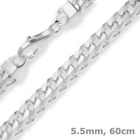 5,5mm Fuchsschwanzkette Silberkette Collier Halskette aus 925 Silber matt 60cm