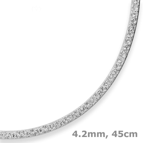 4,2mm Fantasiekette Silberkette Collier Halskette aus 925 Silber rhodiniert 45cm