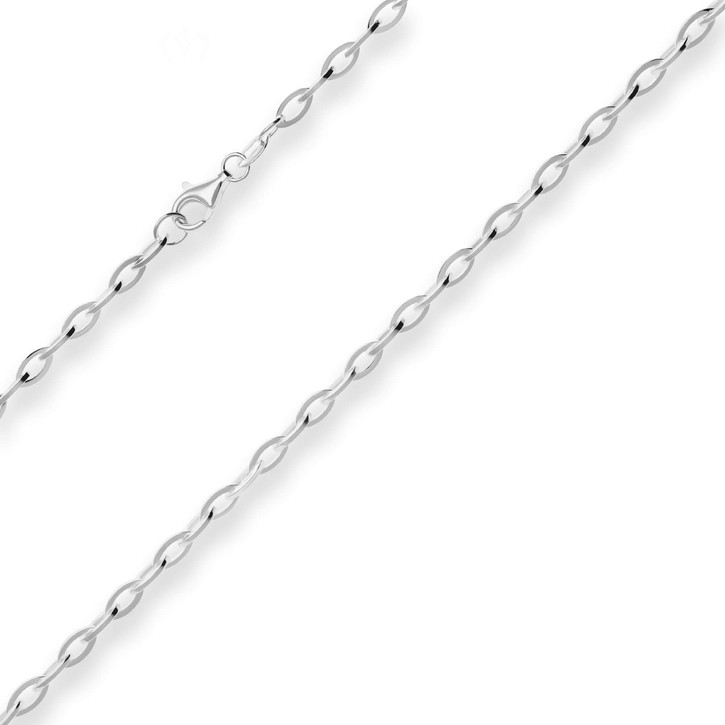 3.8mm Ankerkette weit aus 925 Silber 75cm