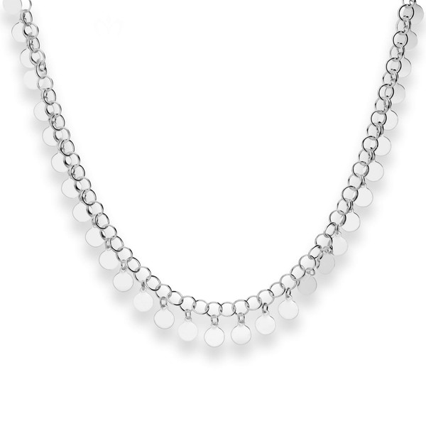 3mm Fantasiekette aus 925 Silber rhodiniert 38cm