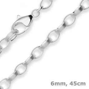 6mm Nautica-Kette Silberkette Collier Halskette aus 925 Silber matt 45cm