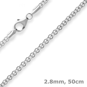 2,8mm Ankerkette flach Silberkette Collier Halskette aus 925 Silber 50cm