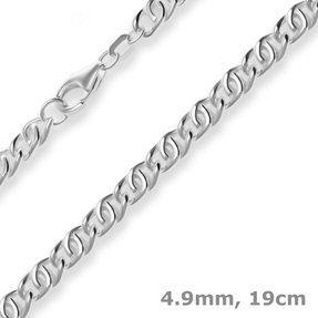 4,9mm Armband Tigeraugenkette Silberarmband Armschmuck aus 925 Silber 19cm
