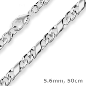 5,6mm Dollarkette Silberkette Collier Halskette aus 925 Silber 50cm