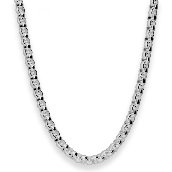 6.1mm Erbskette aus 925 Silber rhodiniert 45cm