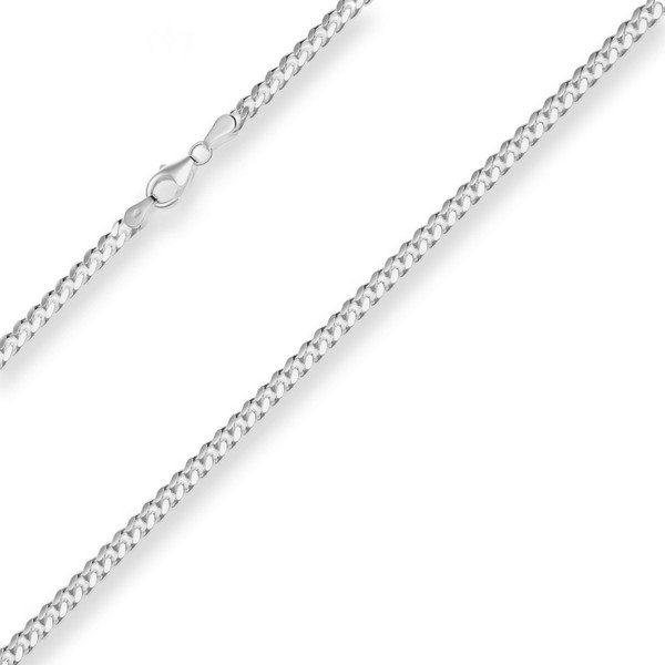 4mm Panzerkette oval diamantiert aus 925 Silber 45cm
