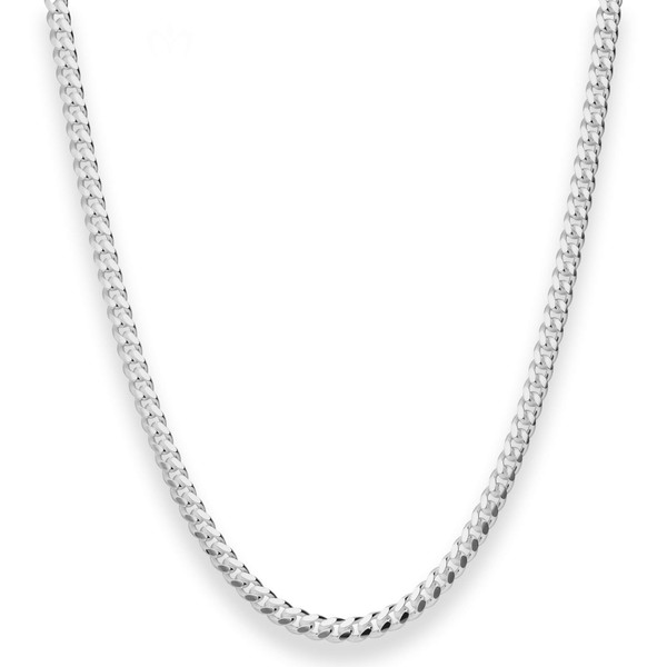 4mm Panzerkette oval diamantiert aus 925 Silber 45cm