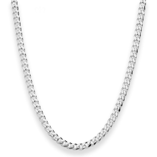 4.6mm Panzerkette oval diamantiert aus 925 Silber 45cm