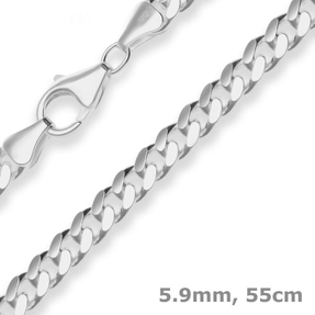 5,9mm Panzerkette oval diamantiert Kette Collier Halskette aus 925 Silber 55cm 5,9mm Panzerkette oval diamantiert Kette Collier Halskette aus 925 Silber 55cm