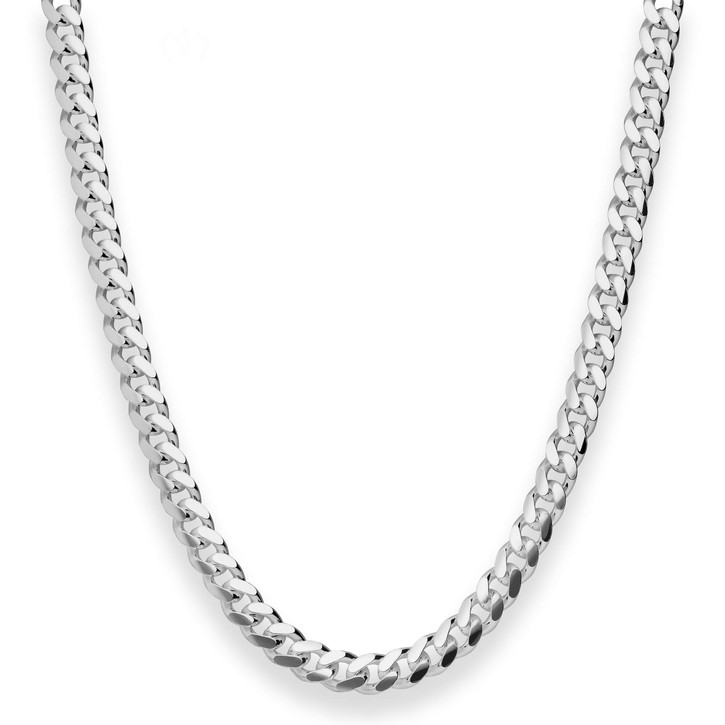 5.9mm Panzerkette oval diamantiert 925 Silber rhodiniert 60cm