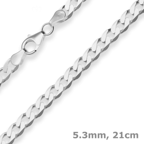 5,3mm Armband Panzerkette Silberarmband Armschmuck aus 925 Silber 21cm