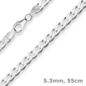 5,3mm Panzerkette Silberkette Collier Halskette aus 925 Silber 55cm
