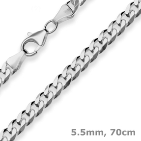 5,5mm Panzerkette Silberkette Collier Halskette aus 925 Silber rhodiniert 70cm 5,5mm Panzerkette Silberkette Collier Halskette aus 925 Silber rhodiniert 70cm
