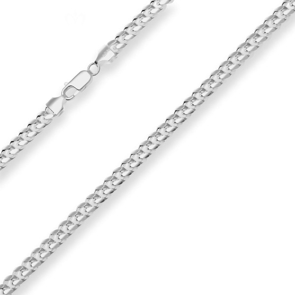6.1mm Panzerkette oval aus 925 Silber 45cm
