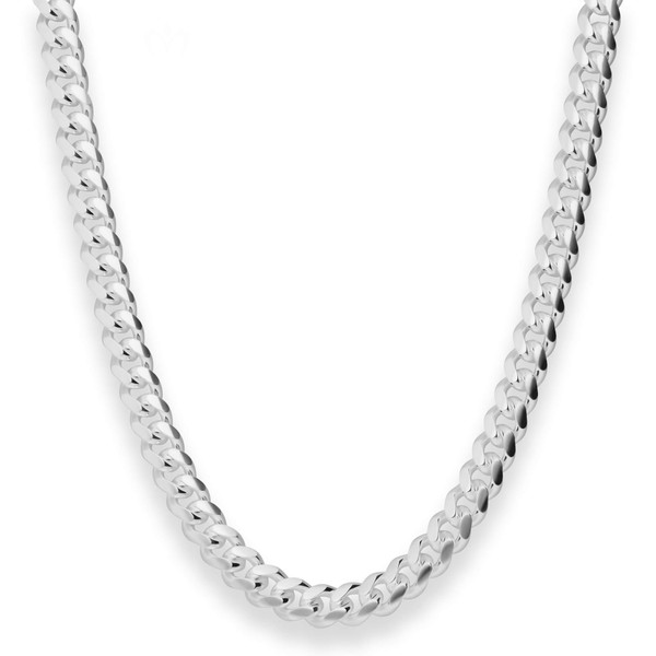 6.9mm Panzerkette oval aus 925 Silber 55cm