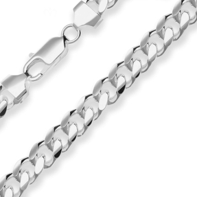 8,2mm Panzerkette oval Silberkette Collier Halskette aus 925 Silber 50cm