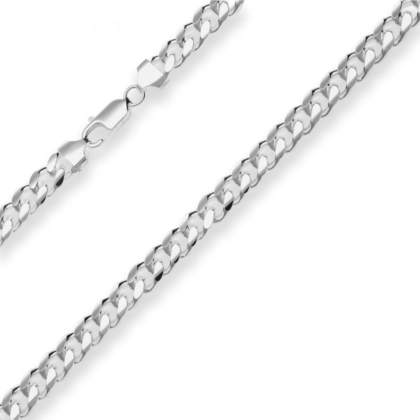 8.2mm Panzerkette oval aus 925 Silber 55cm
