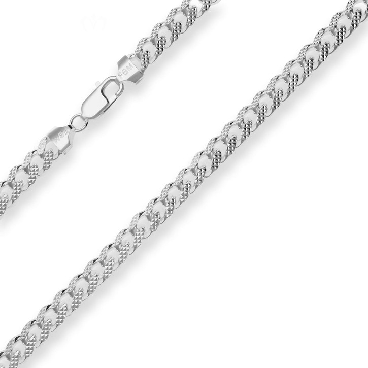 8.2mm Panzerkette oval aus 925 Silber 60cm