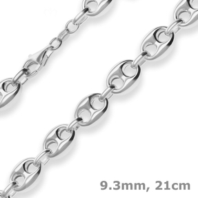 9,3mm Armband Schiffsankerkette Silberarmband Armschmuck aus 925 Silber 21cm