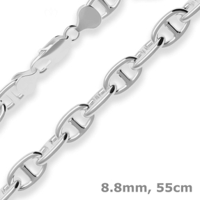 8,8mm Ankerkette-Steg Silberkette Collier Halskette aus 925 Silber 55cm