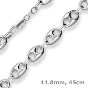 11,8mm Schiffsankerkette Silberkette Collier Halskette aus 925 Silber 45cm