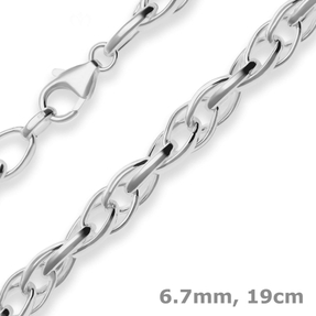 6,7mm Armband Doppelankerkette Silberarmband Armschmuck aus 925 Silber 19cm 6,7mm Armband Doppelankerkette Silberarmband Armschmuck aus 925 Silber 19cm