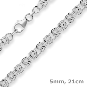 5mm Armband Königskette Silberarmband Armschmuck aus 925 Silber 21cm