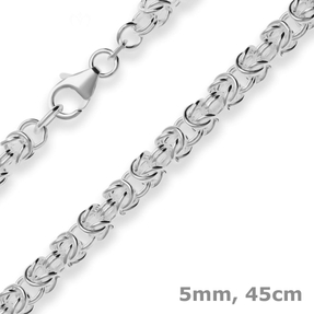 5mm Königskette Silberkette Collier Halskette aus 925 Silber 45cm