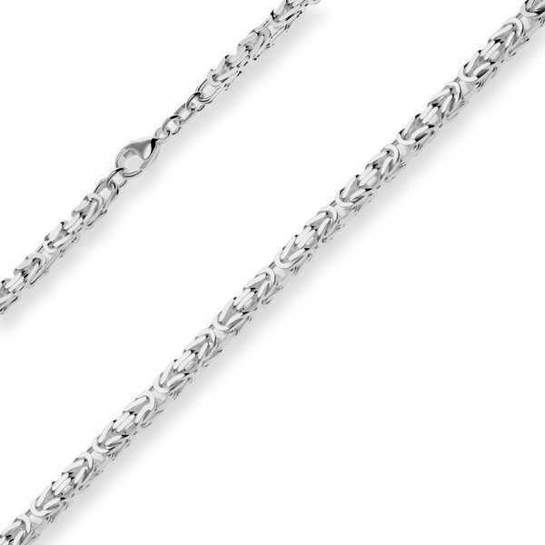 4mm Königskette aus 925 Silber rhodiniert 45cm