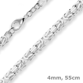 4mm Königskette Silberkette Collier Halskette aus 925 Silber 55cm