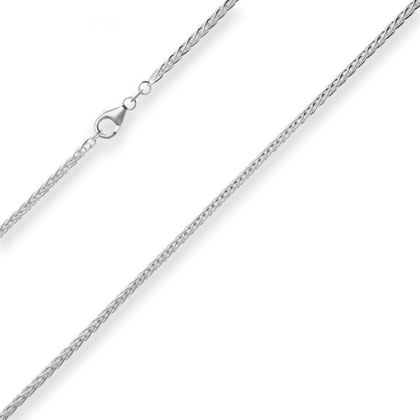 2.6mm Zopfkette aus 925 Silber 42cm