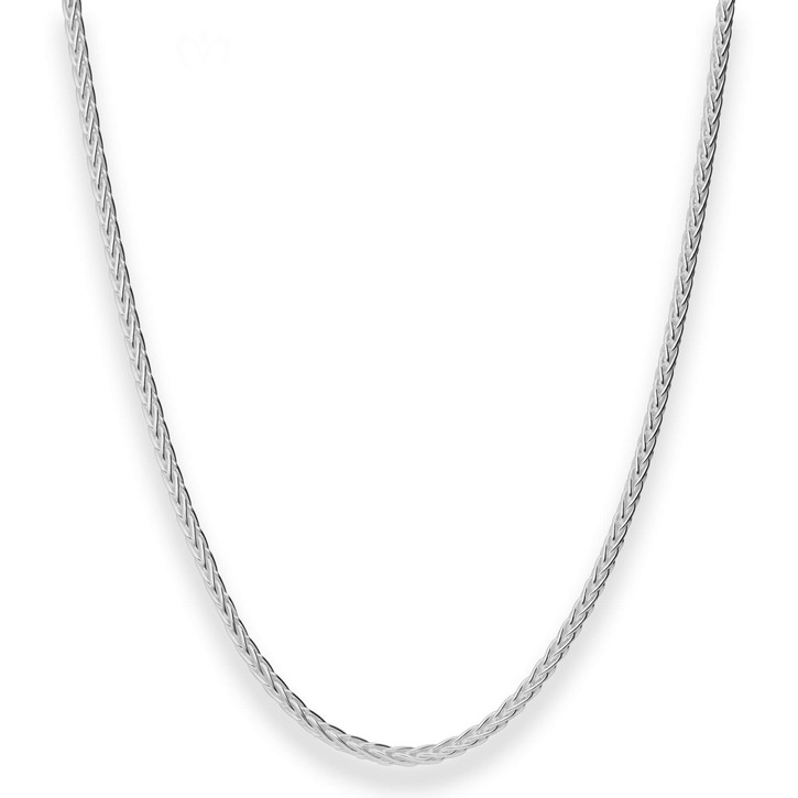 2.6mm Zopfkette aus 925 Silber 45cm