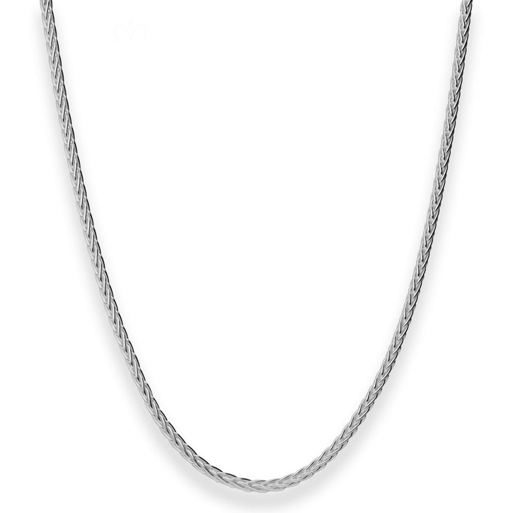 2.6mm Zopfkette aus 925 Silber rhodiniert 45cm