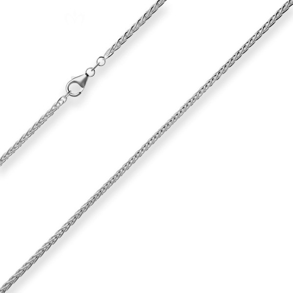 2.6mm Zopfkette aus 925 Silber rhodiniert 45cm