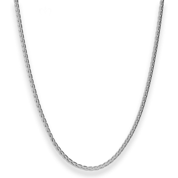2.6mm Zopfkette aus 925 Silber rhodiniert 45cm
