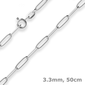 3,3mm Ankerkette weit Silberkette Collier Halskette aus 925 Silber 50cm