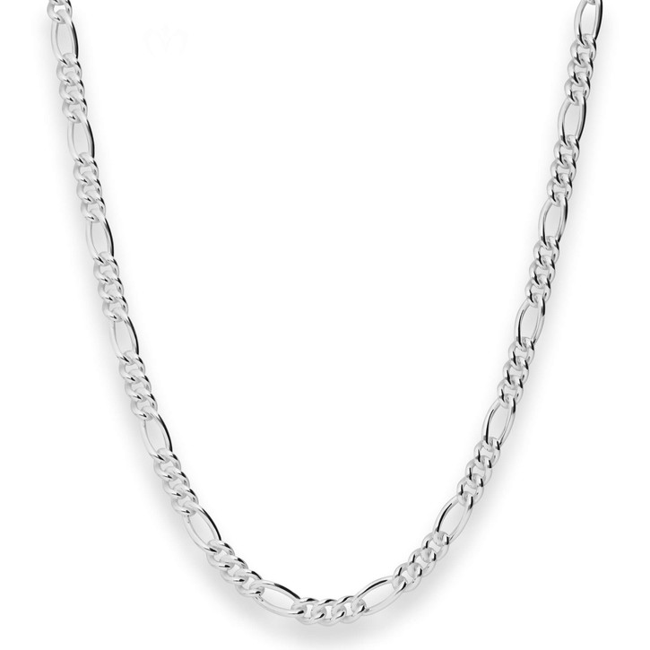 4.8mm Figarokette aus 925 Silber 45cm