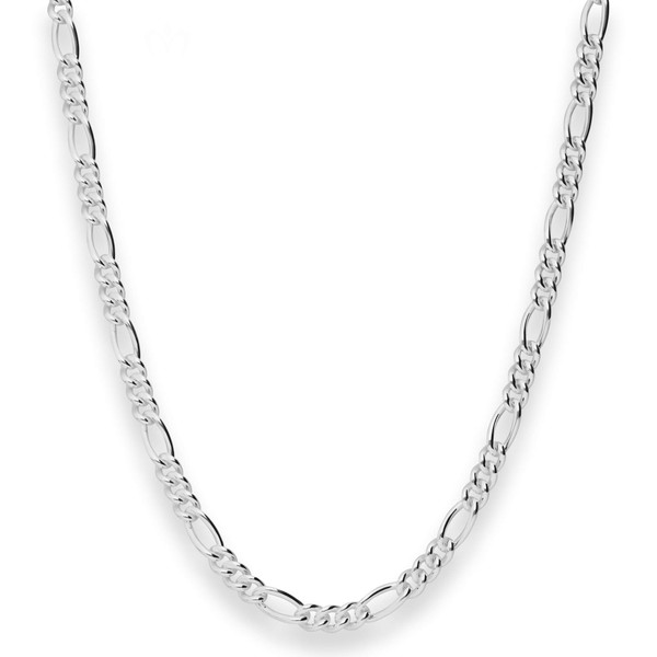 4.8mm Figarokette aus 925 Silber 45cm