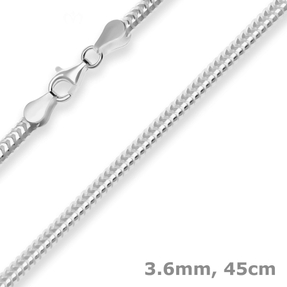 3,6mm Schlangenkette oval Silberkette Collier Halskette aus 925 Silber 45cm