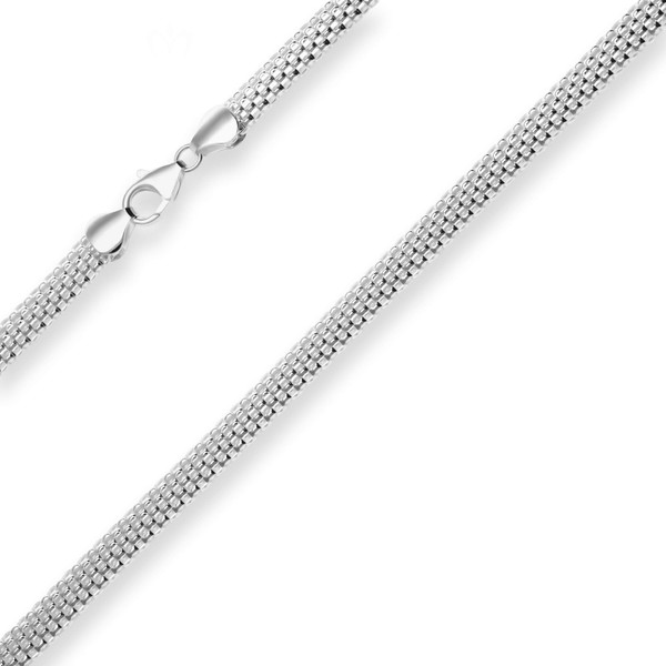 6.3mm Geflechte-Kette aus 925 Silber 45cm