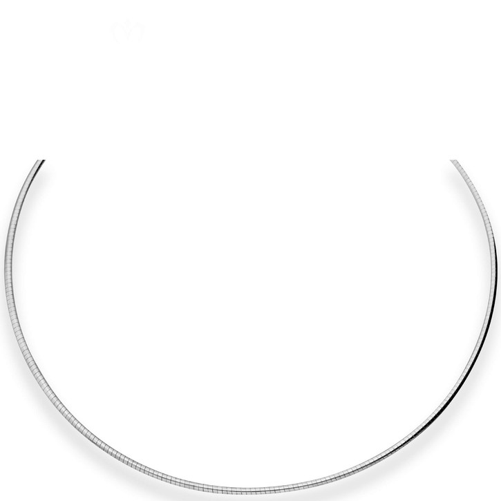 2mm Halsreif Tondakette aus 925 Silber rhodiniert 42cm