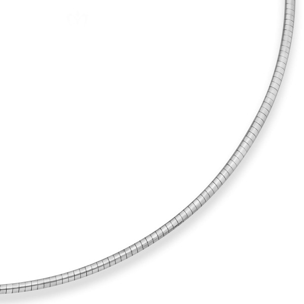 2mm Halsreif Tondakette aus 925 Silber rhodiniert 45cm