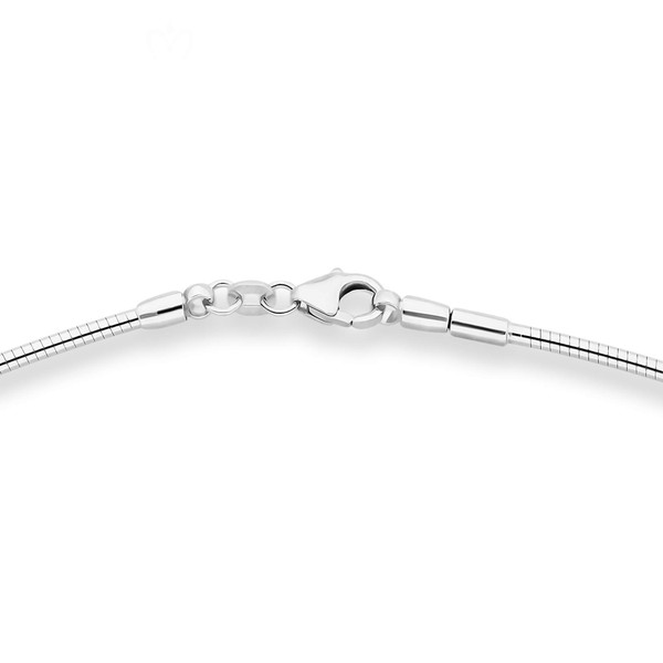 2mm Halsreif Tondakette aus 925 Silber rhodiniert 45cm