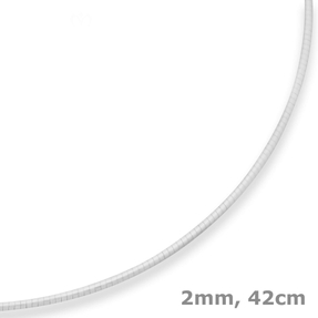 2mm Halsreif Omegakette Tondakette Collier Halskette aus 925 Silber matt 42cm