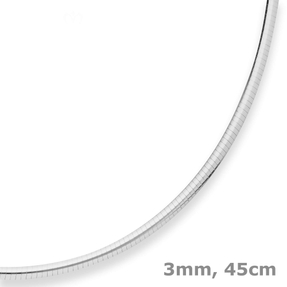 3mm Tondakette oval Silberkette Collier Halskette aus 925 Silber 45cm
