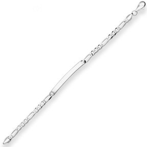 5,5mm Id-Armband Figarokette diamantiert Armschmuck aus 925 Silber 19cm