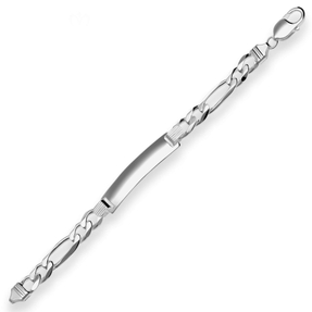 9,3mm Id-Armband Figarokette Armschmuck aus 925 Silber rhodiniert 23cm
