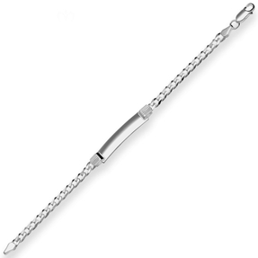 5,4mm Id-Armband Panzerkette Armschmuck aus 925 Silber rhodiniert 19cm