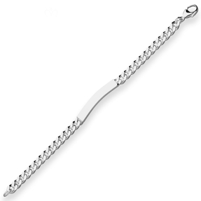 6mm Id-Armband Panzerkette Armschmuck aus 925 Silber rhodiniert 21cm